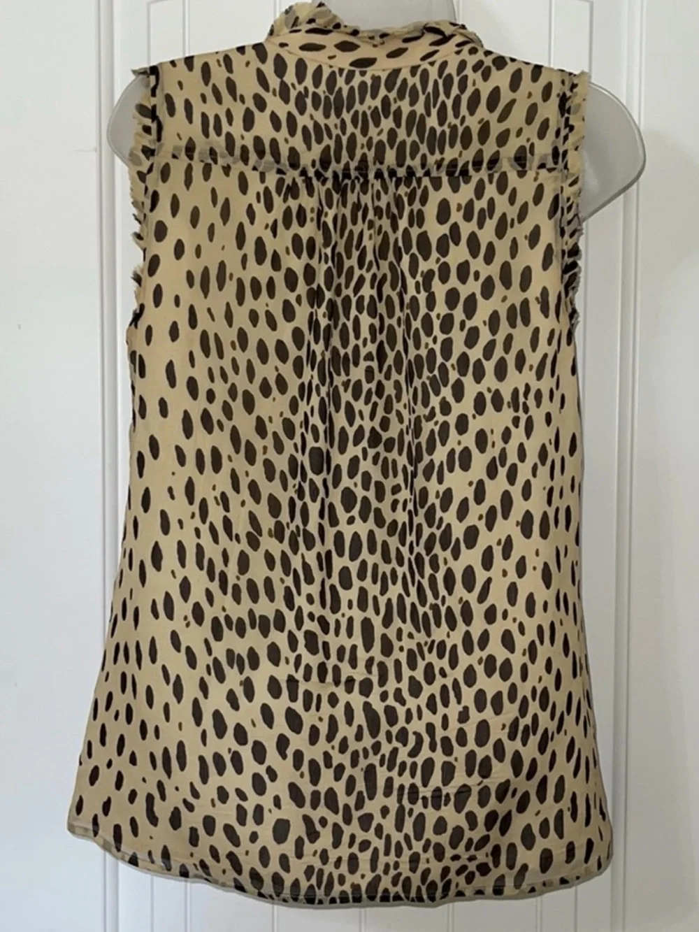 J. Crew Natasha Wildcat Animal Print Silk Sleeveless Blouse size 2